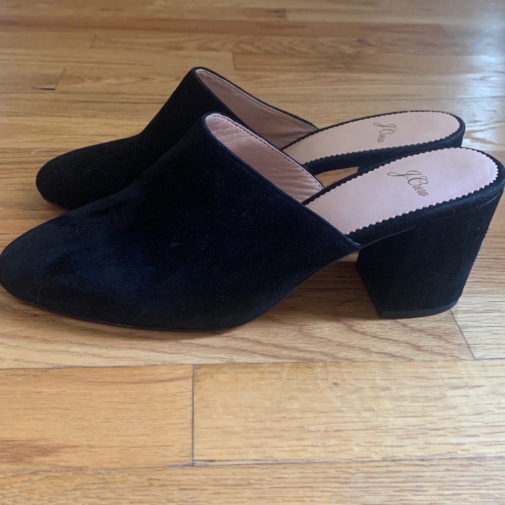 J Crew Suede Mule Heels